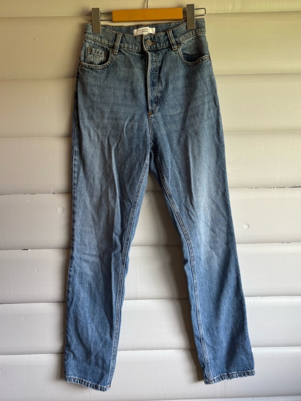 Dynamite Rosie High Rise Straight Leg Jeans Light Wash Button Fly Size 25
